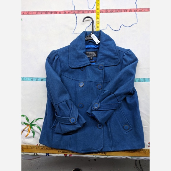 Women's Small Marcelle Renee 50% Wool Peacoat - Picture 3 of 5